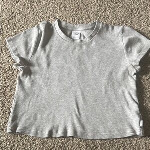 Tna Heather Gray Crop Top Tee Short Sleeve